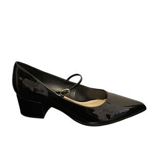 Nine West Prix Mary Jane Pumps Pointed Toe Black Patent Leather Size 11 NEW